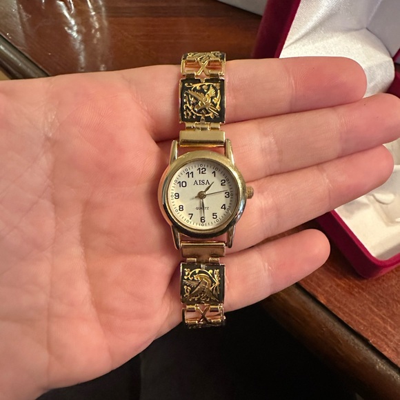 Gold AISA Watch with Black Accents